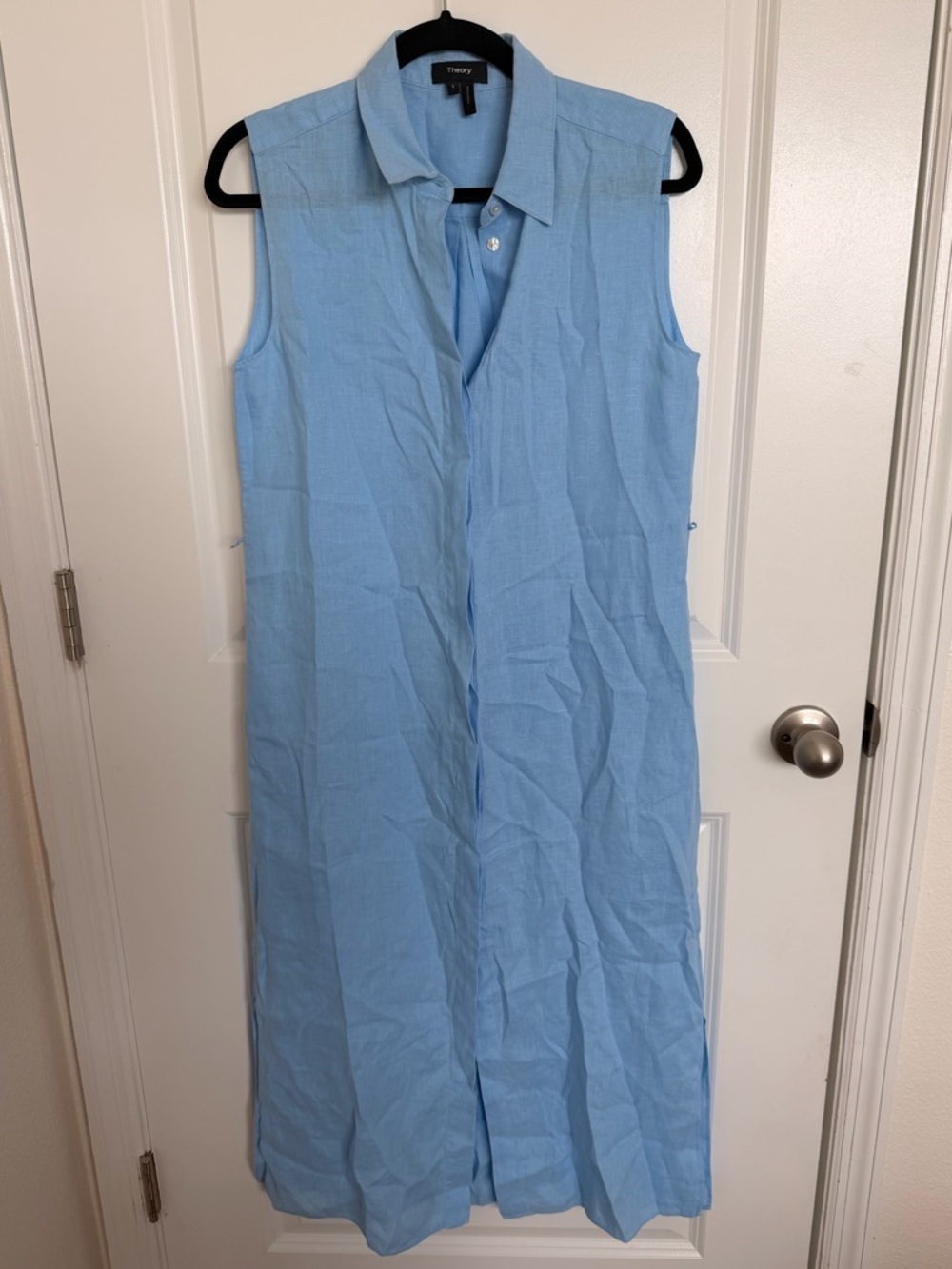 Theory Linen Sleeveless Shirt Dress Small - Picture 3 of 6
